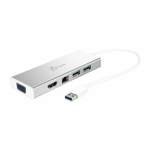 j5create Estação de ancoragem para Monitor, Notebook - Prata - 2 Displays suportados - 2K - 2048 x 1152 - 1 x USB 2.0 - 2 