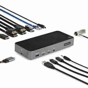 StarTech.com USB 3.2 (Gen 2) Type C Docking Station for Tablet, Monitor, Desktop PC, Workstation - Space Gray - 3 Displays