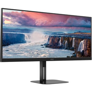 AOC U34V5C/BK 34" Class WQHD Monitor LCD para gaming - 21:9 - Preto mate - 86,4 cm (34") Viewable - Alinhamento vertical (