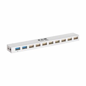 Tripp Lite series U360-010C-2X3 USB Hub - USB 3.0 Micro-B - External - White - 10 Total USB Port(s) - 8 USB 2.0 Port(s) - 