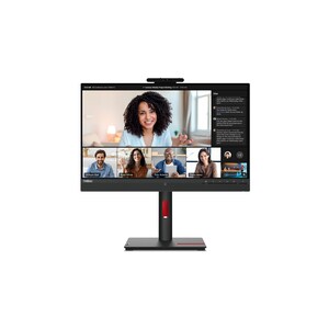 Lenovo ThinkVision T24mv-30 24" Class Webcam Full HD LCD Monitor - 16:9 - Raven Black - 60.5 cm (23.8") Viewable - In-plan