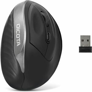 Dicota Relax Mouse - Radio Frequency - USB Type A - Optical - 5 Button(s) - Black - Wireless - 10 m - 1600 dpi - Scroll Wh
