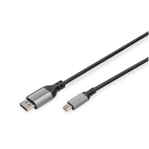 Digitus 2 m DisplayPort/Mini DisplayPort A/V Cable for TV, Projector, Monitor, PC, Computer, Notebook, Graphic Card, Displ