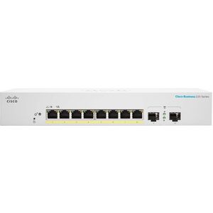 Cisco Business 220 CBS220-8P-E-2G 8 端口 可管理 以太网交换机 - Gigabit Ethernet - 10/100/1000Base-T, 1000Base-X - 2 层支持 - 模块化 - 2 SFP