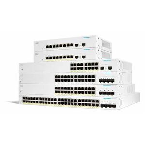 Cisco Business 220 CBS220-16P-2G 16 端口 可管理 以太网交换机 - Gigabit Ethernet - 10/100/1000Base-T, 1000Base-X - 2 层支持 - 模块化 - 2 SFP