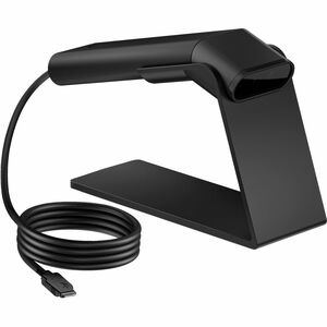 HP Engage Handheld Barcode Scanner - Cable Connectivity - Ebony Black - 1D, 2D - Imager - USB - IP42
