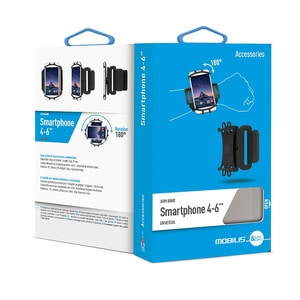 MOBILIS Carrying Case (Wristband) Smartphone - Black - Drop Resistant, Break Resistant, Anti-slip - Silicone Body - Armban