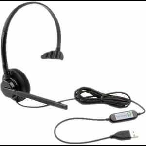 Nuance Dragon Wired On-ear Headset - Black - Monaural - Circumaural - Noise Cancelling Microphone - USB Type A