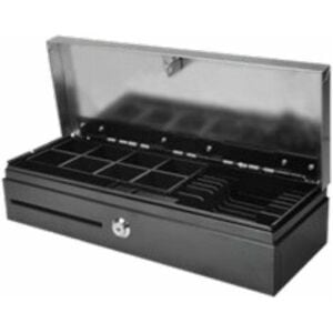 apg ECD460 Cash Drawer - 7 Bill - 8 Coin - Printer Driven - Stainless Steel - Black - 100 mm Height x 460 mm Width x 170 m