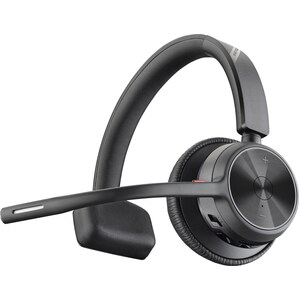 Poly Voyager 4300 UC 4310 Kabel/Kabellos Kopfbügel, Auf den Ohren Mono Headset - Schwarz - Siri, Google Assistant - Monaur