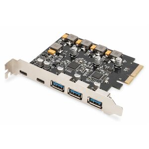 Digitus USB Adapter - PCI Express 2.0 - 1,25 GB/s, 640 MB/s, 60 MB/s, 1,50 MB/s, 192 kB/s - Desktop, Optisches Laufwerk, F