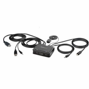 StarTech.com KVM Switchbox - 2 Computer(s) - 1 Local User(s) - 4K - 3840 x 2160 - 4 x USB - USB 2.0 - 2 x HDMI - Desktop