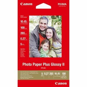 Canon Photo Paper Plus PP-201 Inkjet Photo Paper - White - 101.60 mm x 152.40 mm - 275 g/m² Grammage - Glossy - 100 / Pack