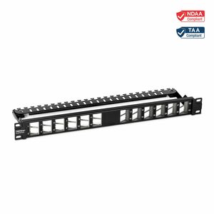 24PORT BLANK ANGLED KEYSTONESHIELDED 1U PATCH PANEL