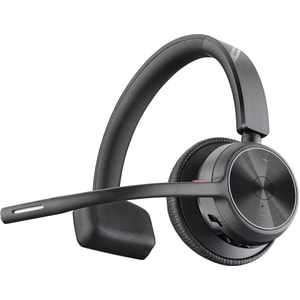 Poly Voyager 4300 UC 4310 Wired/Wireless Over-the-head, On-ear Mono Headset - Black - Siri, Google Assistant - Monaural - 