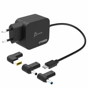 j5create JUP1565DCE3A-EN 67 W Adaptador de CA - 1 Pack - Adaptador universal - para MacBook, Chromebook, iPad Pro, MacBook
