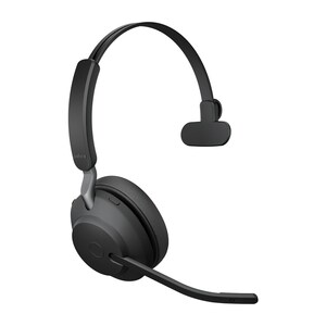 Jabra Evolve2 65 Wireless Over-the-head Mono Headset - Black - Monaural - Supra-aural - Bluetooth - USB Type A