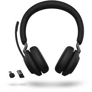 Jabra Evolve2 65 Wireless Over-the-head Stereo Headset - Black - Binaural - Supra-aural - Bluetooth - USB Type A