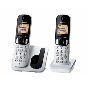 Panasonic KX-TGC212SPS DECT Cordless Phone - Silver - 1 x Phone Line - 2 x Handset - Speakerphone
