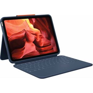 Logitech Rugged Combo 4 Rugged Keyboard/Cover Case for 27.7 cm (10.9") Apple iPad (10th Generation) Tablet - Blue - Drop R