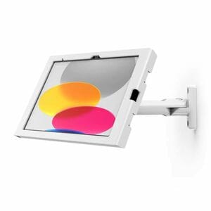 Compulocks iPad 10.9" 10th Gen Swell Enclosure Swing Wall Mount White - High-Grade Metal Enclosure, Tilt, Pan, and Swing f