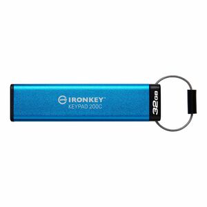 IronKey Keypad 200 32 GB USB 3.2 (Gen 1) Typ C Flash-Laufwerk - Blau - XTS-AES, 256-bit AES - 145 MB/s Read Speed - 115 MB