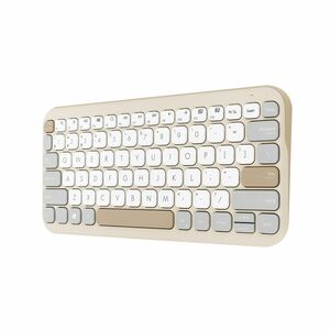Asus Marshmallow KW100-OM Keyboard - Compact - Wireless Connectivity - Oat Milk - Scissors Keyswitch - Bluetooth - 5 - 10 