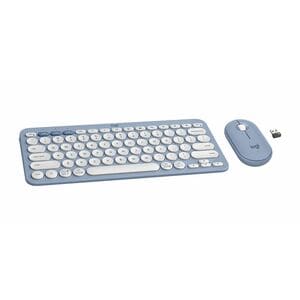 Logitech Pebble 2 Combo 键盘鼠标 - 英文 - A 型 USB 无线 蓝牙 键盘 - 键盘/键盘颜色: 蓝 - A 型 USB 无线 蓝牙 鼠标 - 光学 - 4000 dpi - 滚轮 - 指点设备颜色: 蓝 - 显示