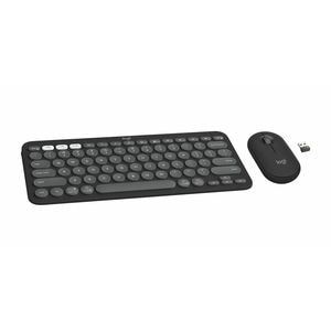 Logitech Pebble 2 Combo 键盘鼠标 - 英文 - A 型 USB 无线 蓝牙 键盘 - 键盘/键盘颜色: 灰 - A 型 USB 无线 蓝牙 鼠标 - 光学 - 4000 dpi - 滚轮 - 指点设备颜色: 灰 - 显示