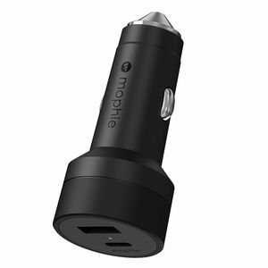 mophie 42 W Auto Adapter - Universal Adapter - 1 USB - 1 USB Type-C - For Smartphone, iPad, iPhone - Black
