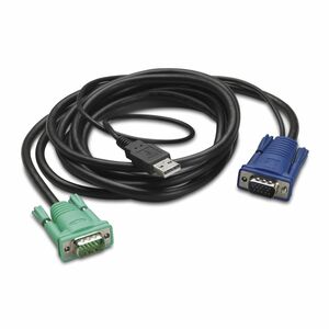 APC AP5822 3.65 m KVM Cable - First End: 1 x 15-pin HD-15 Keyboard/Video/Mouse - Second End: 1 x 15-pin HD-15, 1 x 4-pin U