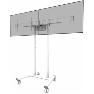 Adaptador de montaje Neomounts para Pantalla LCD, Pantalla, Soporte de Pared - Blanco - Altura ajustable - 2 Pantalla(s) a