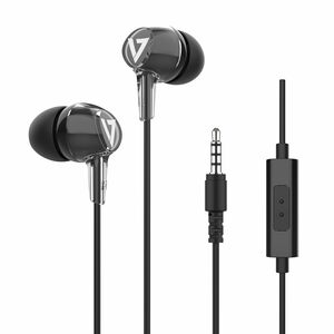 V7 HA220 Kabel Ohrhörer Stereo Ohrhörerset - Schwarz - Binaural - In-Ear - 20 Hz bis 20 kHz Frequenzgang - 121,9 cm Kabel 