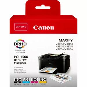 Canon PGI-1500XL Original Inkjet Ink Cartridge - Multi-pack - Yellow, Cyan, Magenta - 4 Pack - 25.9 mL