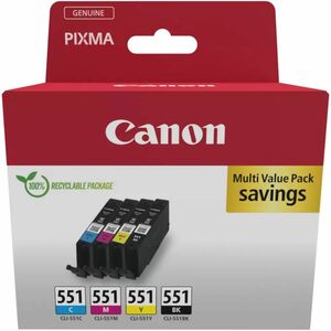 Canon CLI-551 Original Jato de tinta Tinteiro - Multi-pack - Ciano, Magenta, Amarelo, Preto - 1 Pack