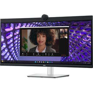 Dell P3424WEB 34" Class Webcam UW-QHD Curved Screen LED Monitor - 21:9 - Black, Silver - 86.6 cm (34.1") Viewable - In-pla