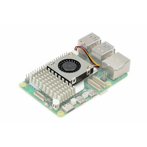 Raspberry Pi Kühllüfter/Wärmeableitblech - 1,85m³/h Maximum Airflow - 8000 U/Min - 4-polig - Anodisiertes Aluminium - Bulk
