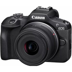 Canon EOS R100 24.1 Megapixel Digital SLR Camera with Lens - 18 mm - 45 mm - Black - APS-C CMOS Sensor - Autofocus - 7.6 c
