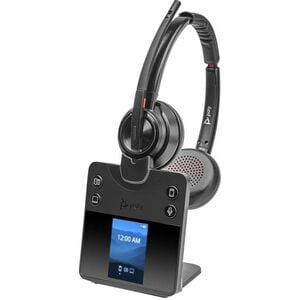 HP Poly Savi 8400 Office 8420 Wireless Over-the-head Stereo Headset - Black - Binaural - Supra-aural - 18000 cm - Bluetoot
