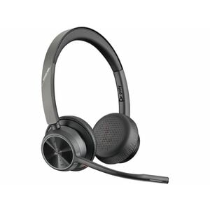 Poly Voyager 4300 UC 4320 Kabel/Kabellos Auf den Ohren, Kopfbügel Stereo Headset - Schwarz - Microsoft-Teams-Zertifizierun