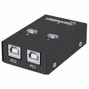 USB-A Automatic Sharing Switch, 2x USB-B Ports, 480 Mbps (USB 2.0), Dual Control (Auto-Sensing or Manual), Bus Powered, Hi