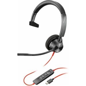 Cuffie Poly Blackwire 3310 Cavo On-ear Mono - Nero - Monoaurale - Supra-aural - 32 Ohm - 215 cm Cavo - Omni-directional Mi