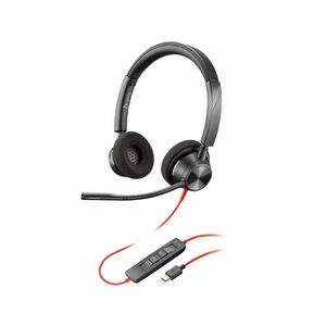Poly Blackwire 3320 Com fios Na orelha, Headset Estéreo Fone de ouvido - Preto - Binaural - Supra-aural - 32 Ohm - 20 Hz p