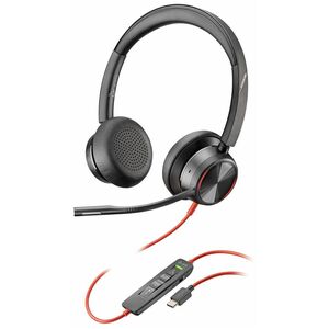 Poly Blackwire 8225 Wired On-ear, Over-the-head Stereo Headset - Black - Microsoft Teams Certification - Binaural - Supra-