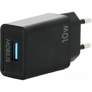 MOBILIS 10.50 W AC Adapter - Universal Adapter - 1 USB - For Smartphone, Tablet PC - Black