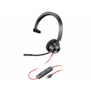 HP Poly Blackwire 3310 Monaural Microsoft Teams Certified USB-C Headset + USB-C/A Adapter