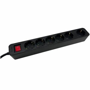 m-cab.de - ECO Line 6-fach Steckdosenleiste, Kindersicherung, 230V, 16A/3680W, hochwertige 3m Zuleitung mit 1,5mm², beleuc