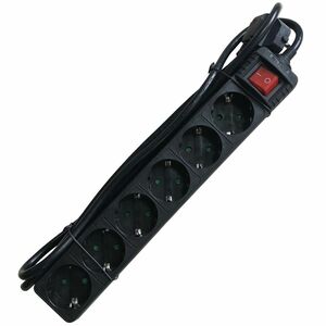 m-cab.de - ECO Line 6-fach Steckdosenleiste, Kindersicherung, 230V, 16A/3680W, hochwertige 1,5m Zuleitung mit 1,5mm², bele