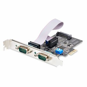 StarTech.com 2-Port Serial PCIe Card, Dual-Port RS232/RS422/RS485 Card, 16C1050 UART, ESD Protection, Windows/Linux, TAA-C