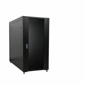 Armoire Rack MCL 24U Armoire fermée pour Réseau, Server Profondeur de Rail - Noir - Ver, Acier, SPCC, Acier Laminé à Froid